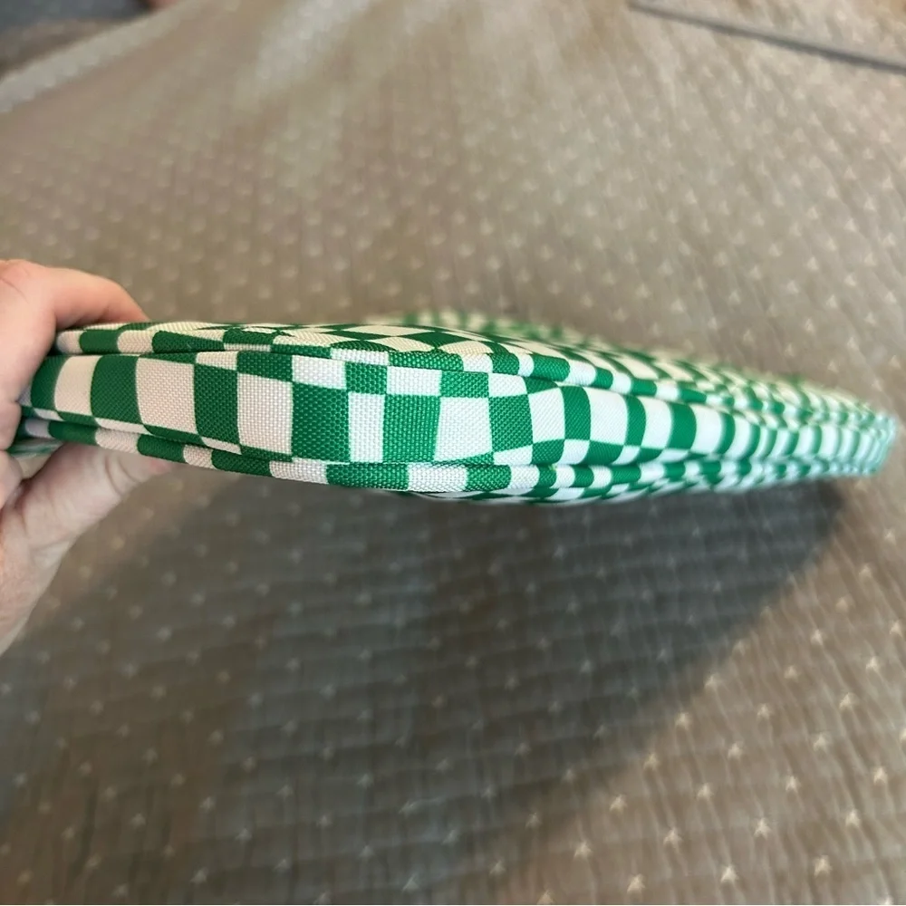 Calpak Green and White Checkered Laptop Sleeve - Like New!